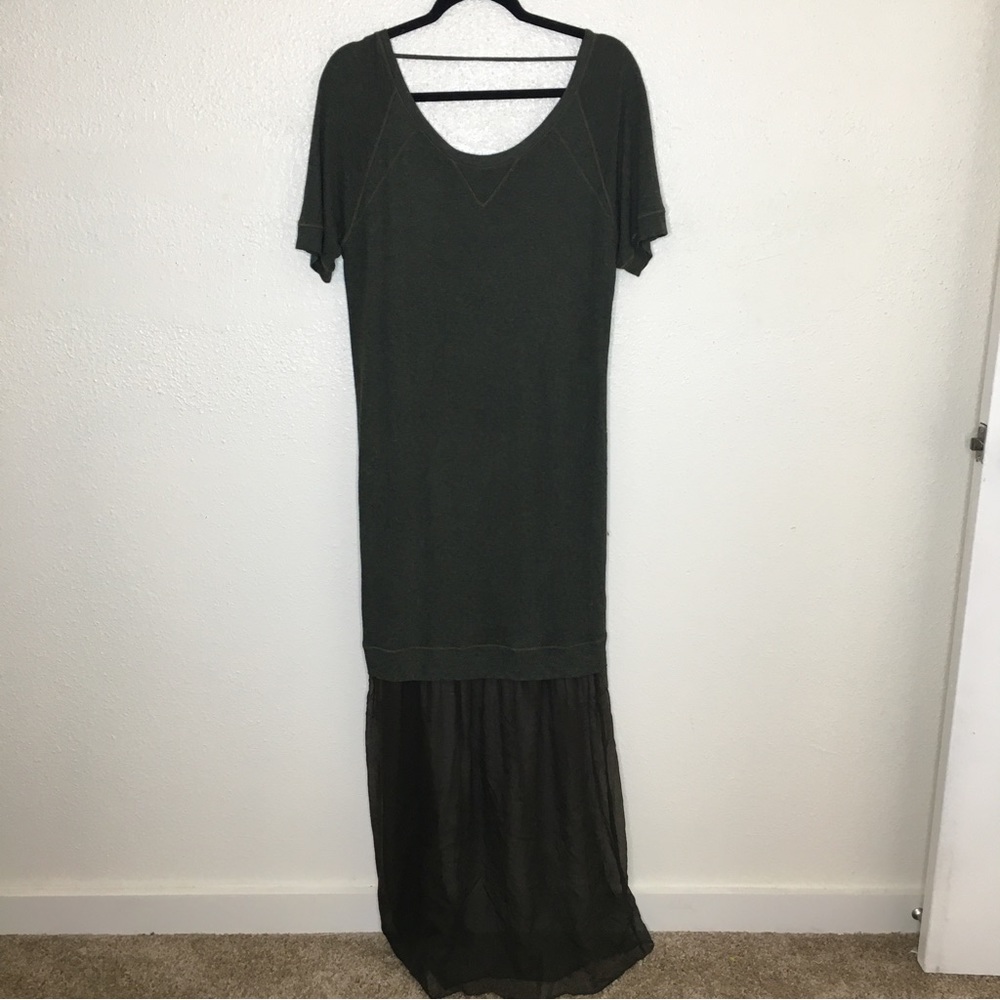 Heather Chic Stretchy Short Sleeve Maxi Dress M